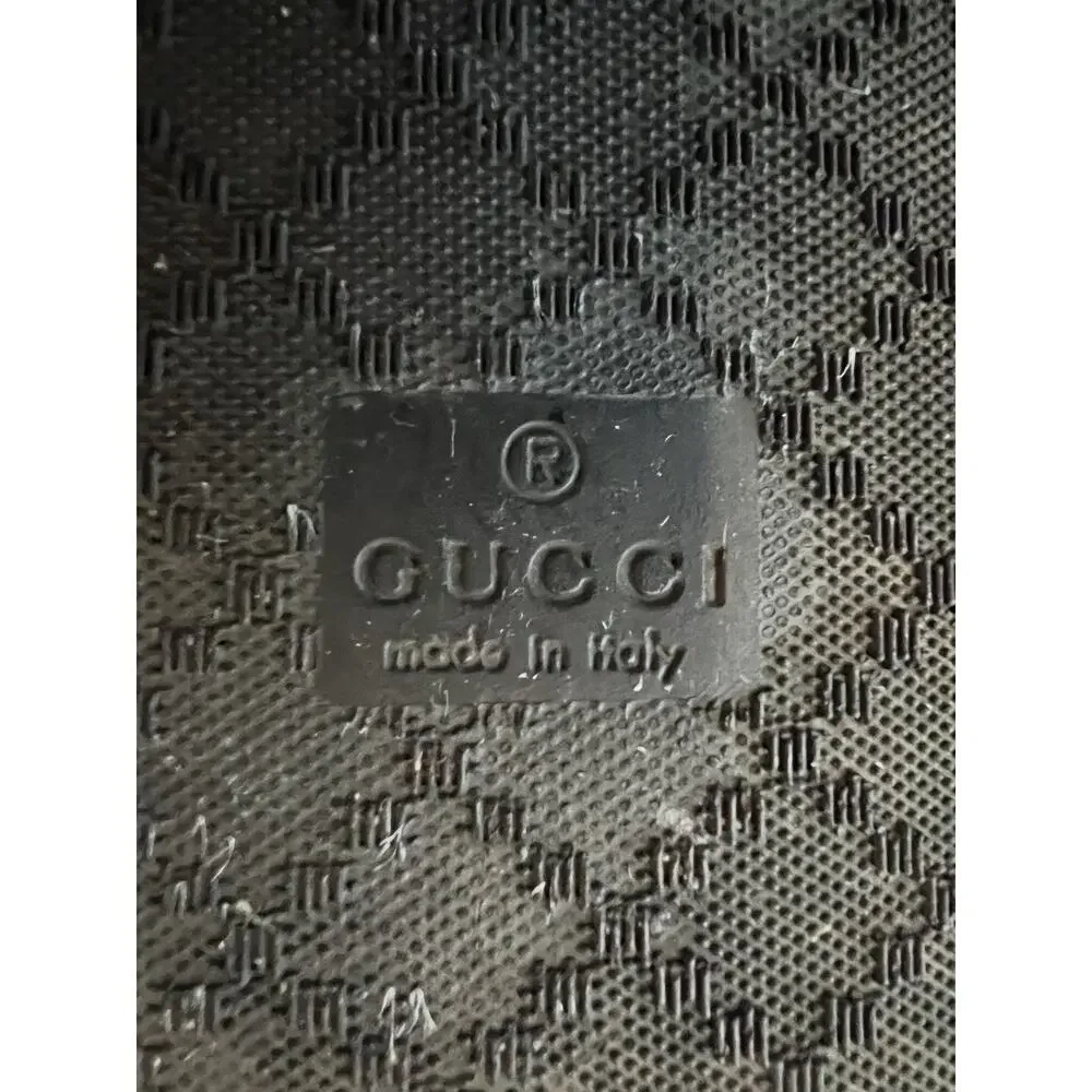 Gucci Guccissi Mens Size 8.5‎ Leather Low Top GG Stripe Made in Italy Sneakers